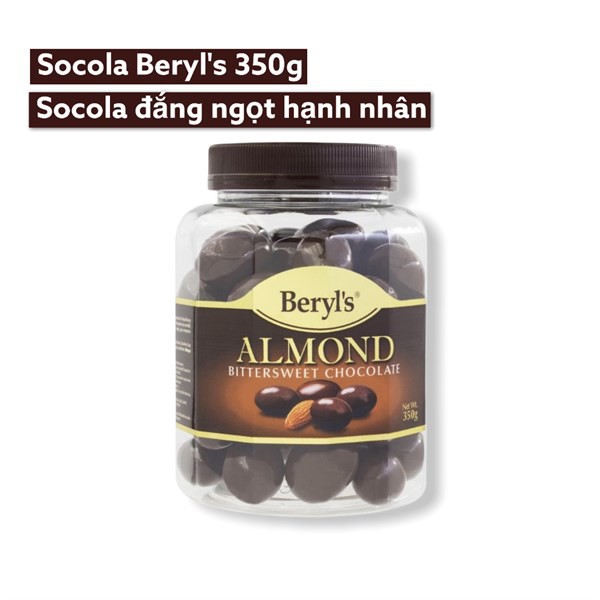 SOCOLA ĐẮNG NGỌT HẠNH NHÂN BERYL'S 350G [bachhoatonghop_99]