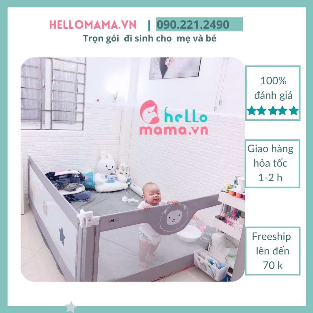 Thanh chắn giường/Thanh chặn giường Umoo phiên bản  2021 nâng cấp đặc biệt ( 1 m 8 , 2 m , 1m6)
