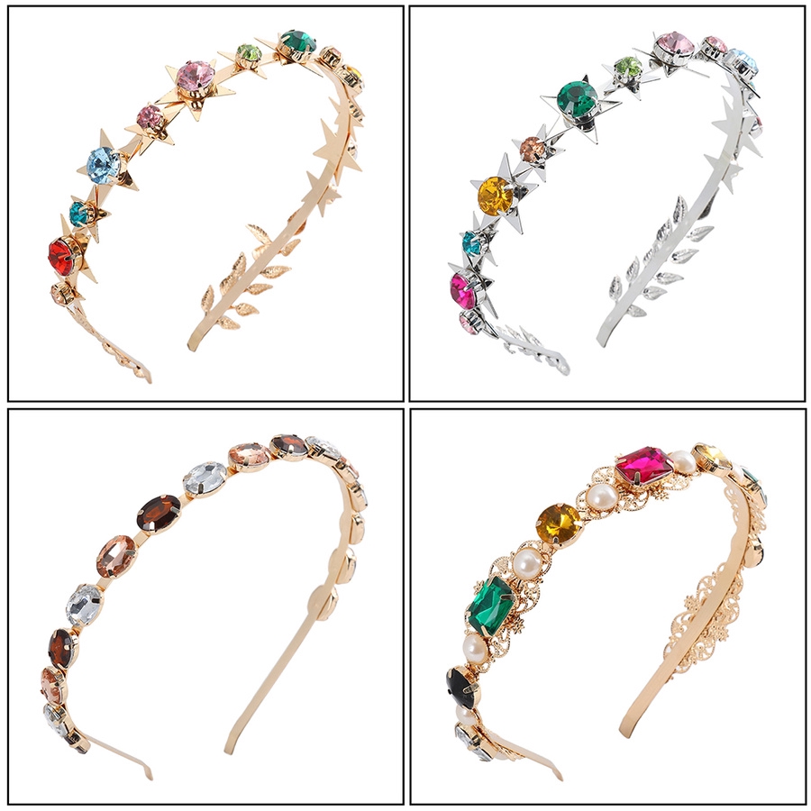 Băng Đô Kim Loại Đính Đá Xinh Xắn Cho Nữ