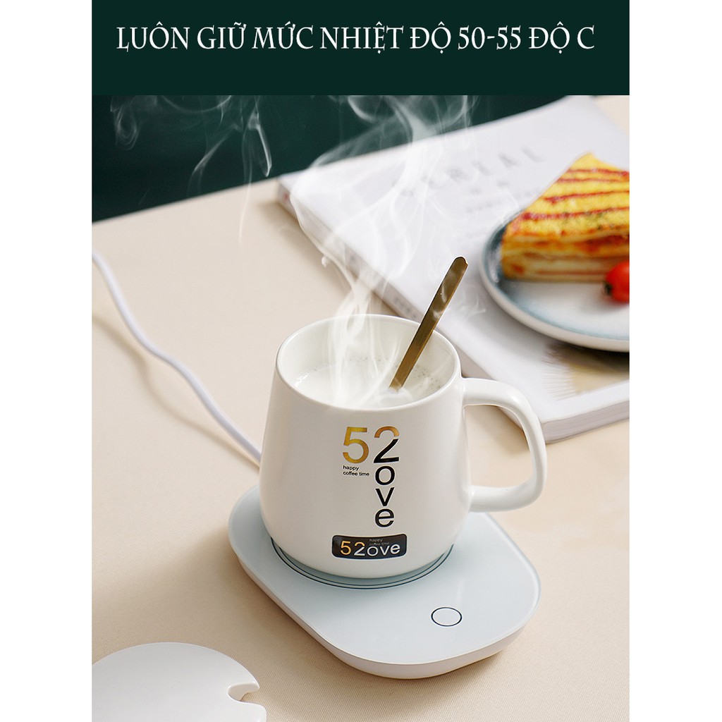 [Hàng cao cấp] MÁY HÂM NÓNG SỮA CAFE CHÁO KÈM CỐC SỨ VÀ THÌA SIÊU SANG