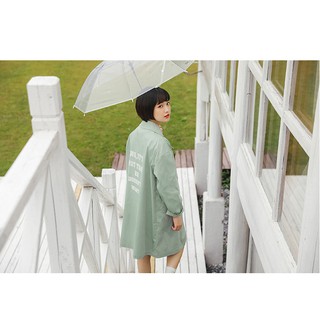 Áo khoác trench coat xanh mint
