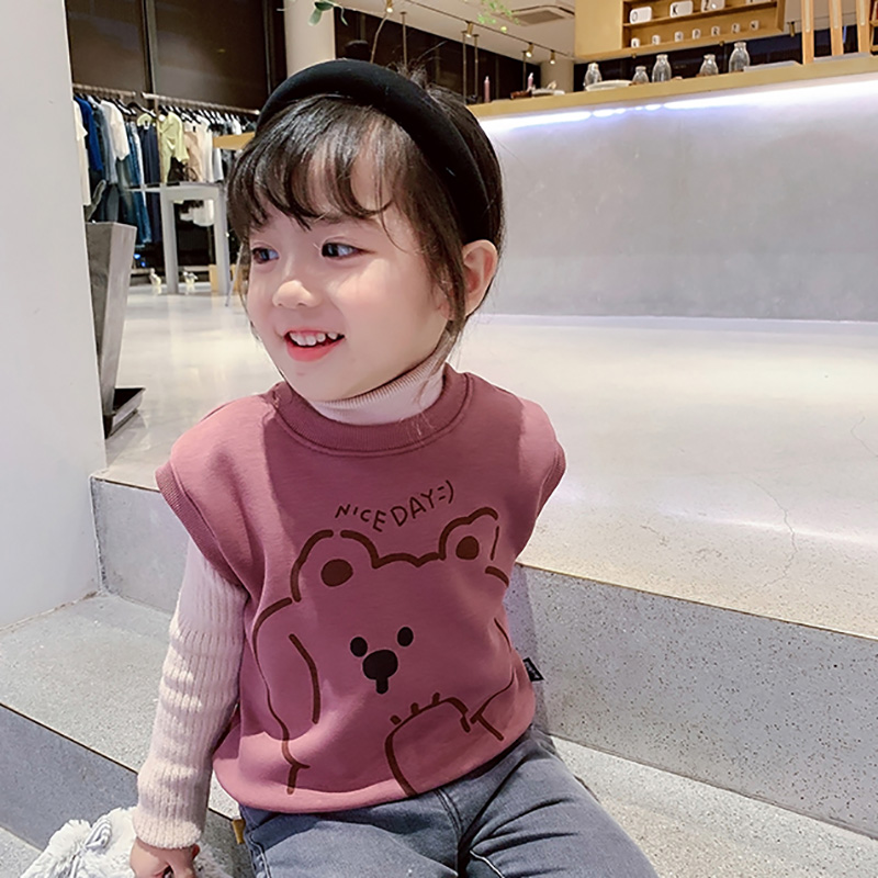 Áo Khoác Ghi Lê In Hình Hoạt Hình Dễ Thương Cho Bé