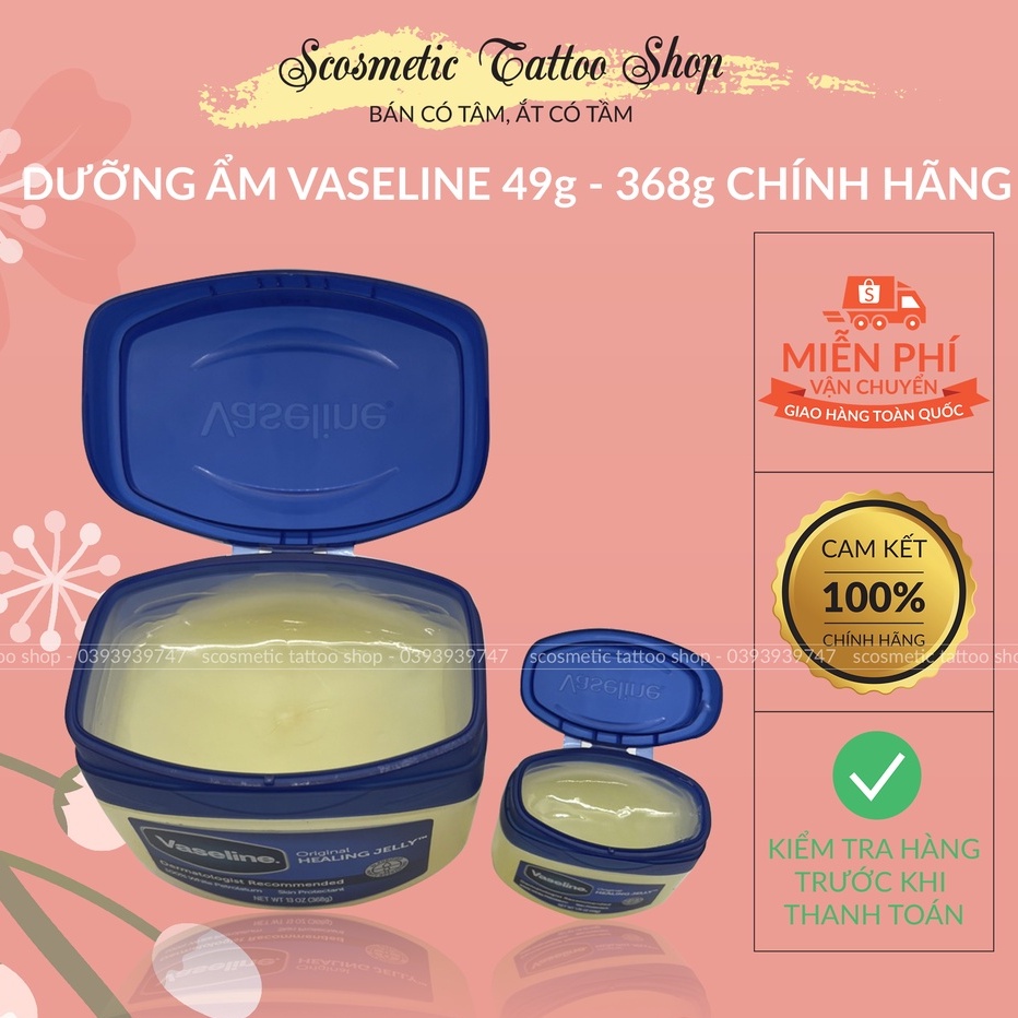 Sáp dưỡng Vaseline 49g , hũ dưỡng ẩm môi body giúp không nứt nẻ 368g USA -Chính Hãng