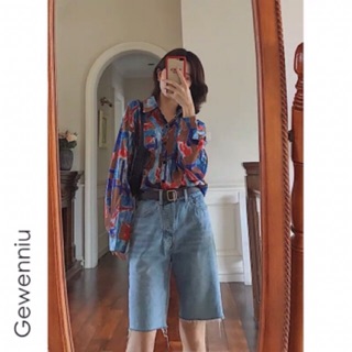 Quần jean nữ sooc ngố ống rộng MSHA