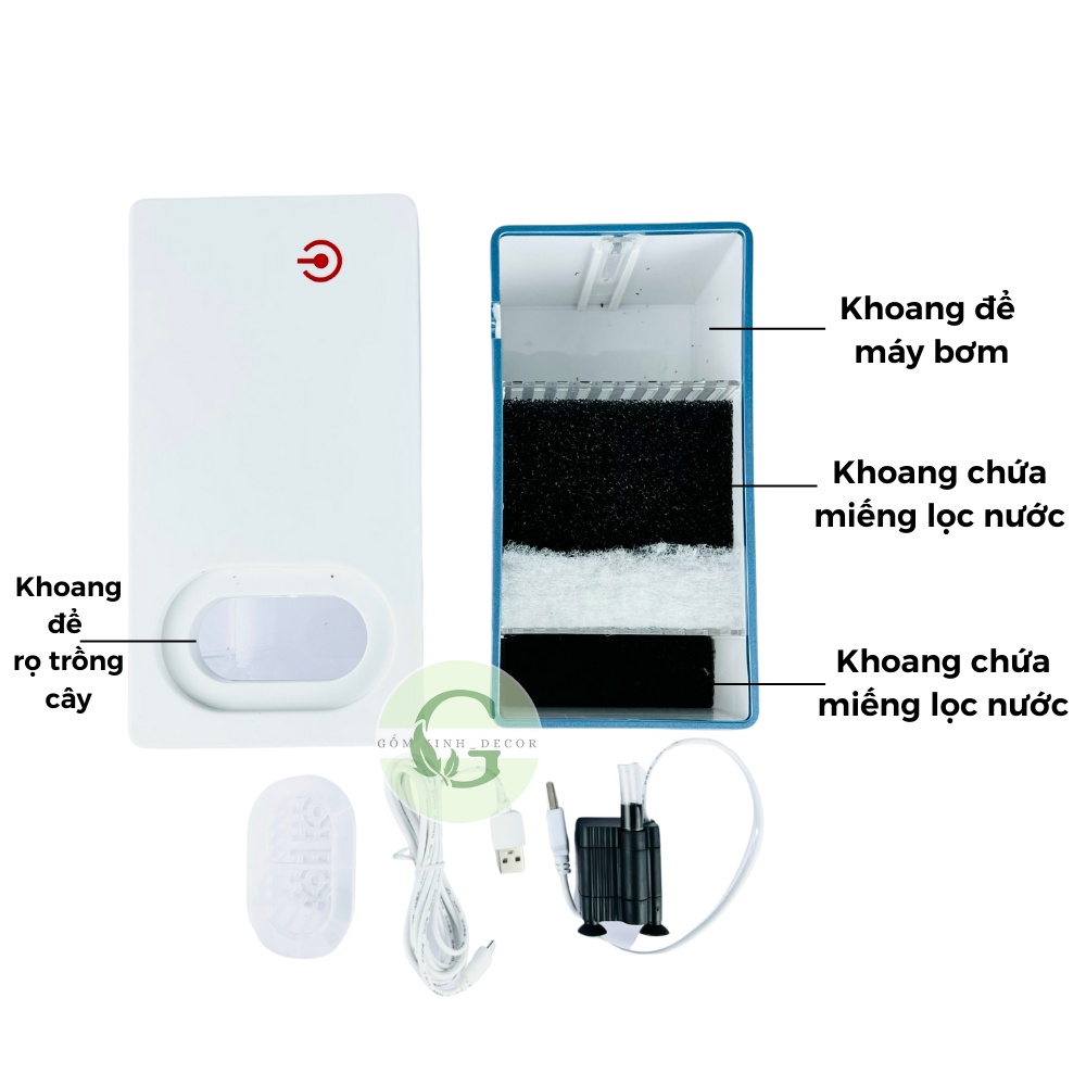 Bể Cá Mini FISH TANK Để Bàn Làm Việc Đa Chức Năng Hồ Thủy Sinh