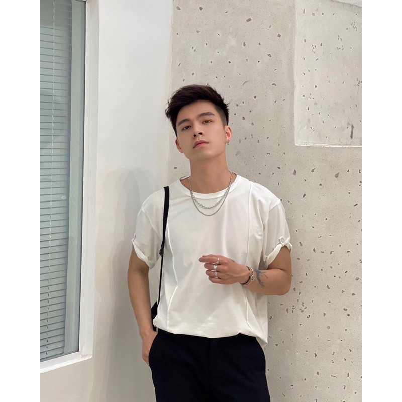 Áo Phông Khuy Xắn Tay