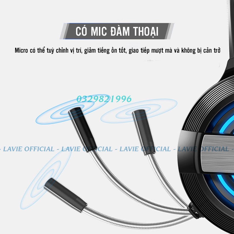 Tai Nghe Máy Tính Gaming Có Mic Đàm Thoại, Tai Nghe Chụp Tai Máy Tính Học Online Âm Thanh Chuẩn Bass Mạnh