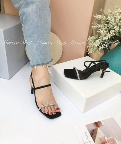 Giày sandal nữ dây mảnh đính đá 7cm thời trang MYSS - SD125