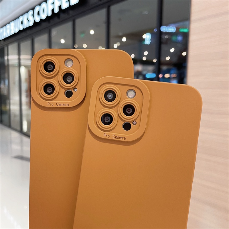 Ốp Điện Thoại Silicon Dẻo Màu Trơn Bảo Vệ Camera Cho iPhone 13 12 11 Pro Max 13Pro 12Pro 11Pro X XS XR 8 7 6 6S Plus