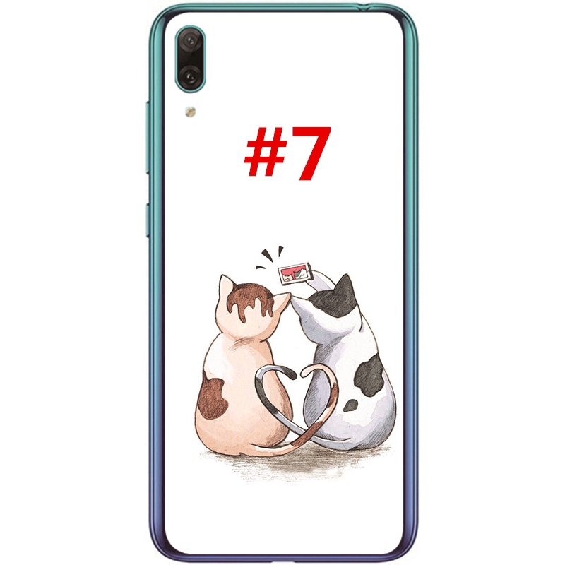Cute Cat Life Cover Huawei Y7 Pro 2019 / Y7 2019 / Y7 Prime 2019 Soft TPU Case