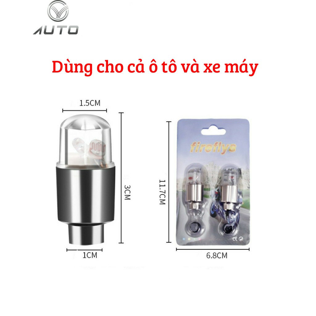 Bộ 2 Van gắn lốp xe có đèn led phát sáng cho ô tô, xe hơi