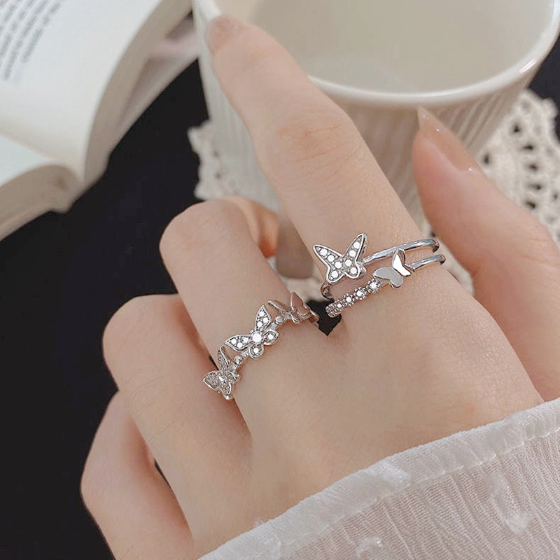 Set 4 Nhẫn Hình Bướm Thời Trang Nữ