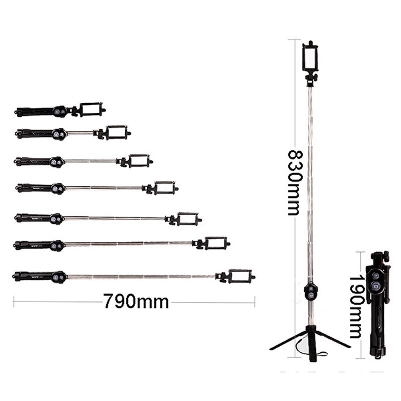 Gậy selfie gấp gọn có chân tripod kết nối Bluetooth điều khiển từ xa cho điện thoại thông minh | BigBuy360 - bigbuy360.vn