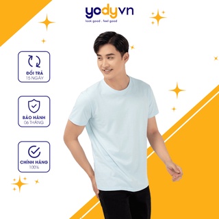 YODY áo thun trơn cổ tròn nam cotton APM3843