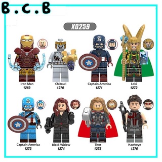 Non LEGO siêu anh hùng Marvels - Mô hình đồ chơi lắp ráp mô hình Super Hero nhân vật Thor, Loki, Captain - X0259