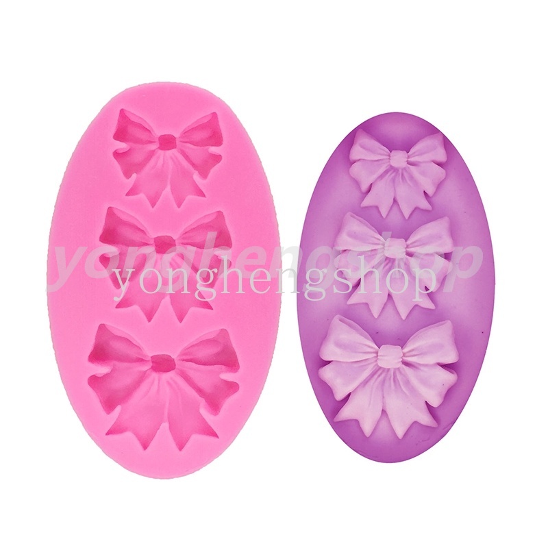 Khuôn Silicone tạo hình làm bánh kẹo hình nơ 3D DIY