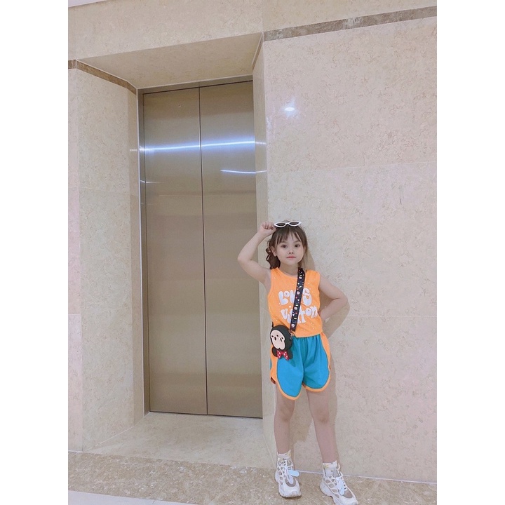 BỘ HÈ 3 Lỗ Phối Sắc SIze Đại cho bé gái siêu cute kèm ảnh thật (dáng áo croptop)