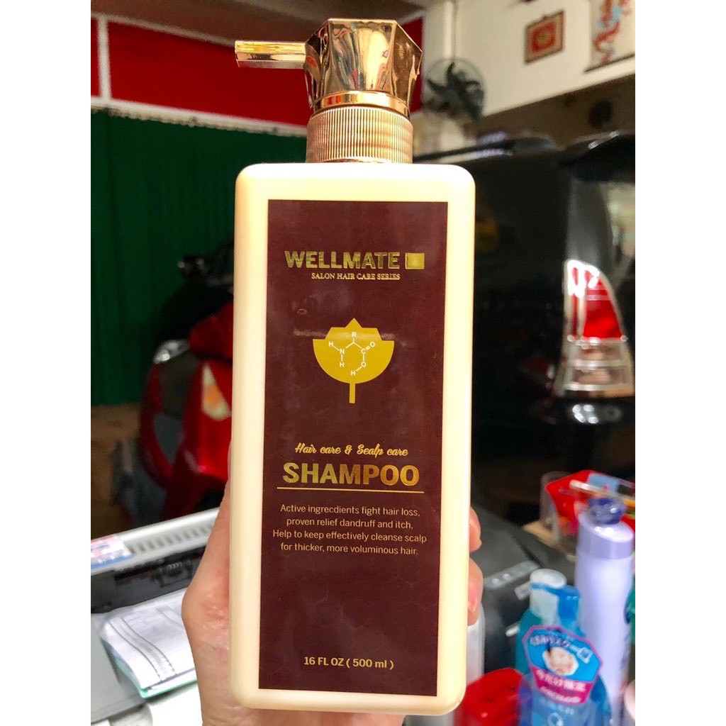 Dầu gội ngăn rụng và phục hồi tóc hư tổn Wellmate 500ml