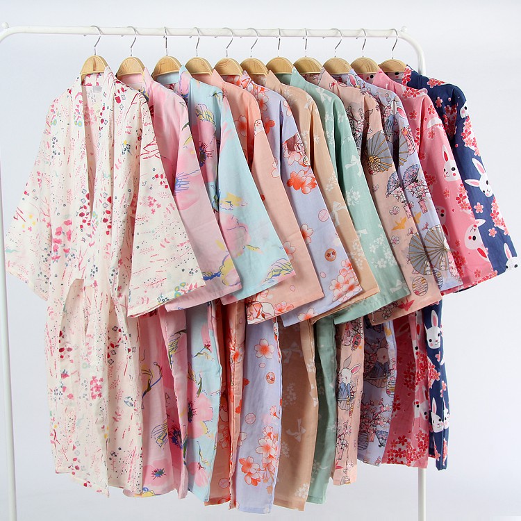 Áo Choàng Ngủ kimono Nhật Bản Bằng cotton