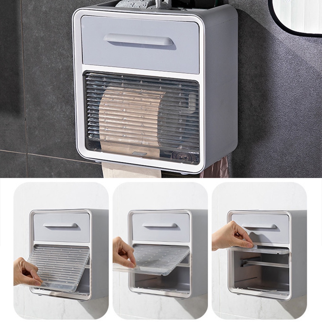 Có thể bán buôn Hộp Đựng Cuộn Giấy Vệ Sinh Gắn Tường Không Cần Khoan Chống Nước sodium075 Hàng giao ngay