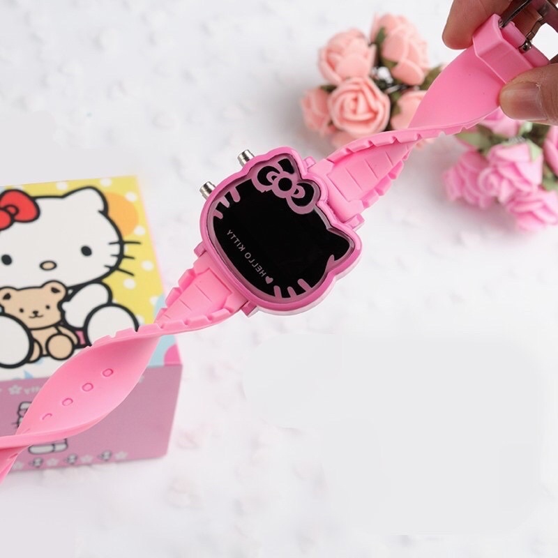 Đồng hồ đeo tay điện tử Hello Kitty đính đá cho bé gái