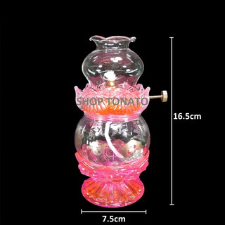 ĐÈN DẦU CÁT TƯỜNG 044 HỒNG CAO 16.5CM