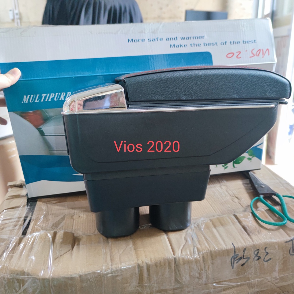 Hộp Tỳ Tay Xe Vios 2014 đến 2021 Mẫu M02,có cổng USB lắp đặt dễ dàng - tỳ tay vios 2020 loại 2 chân cắm cốc