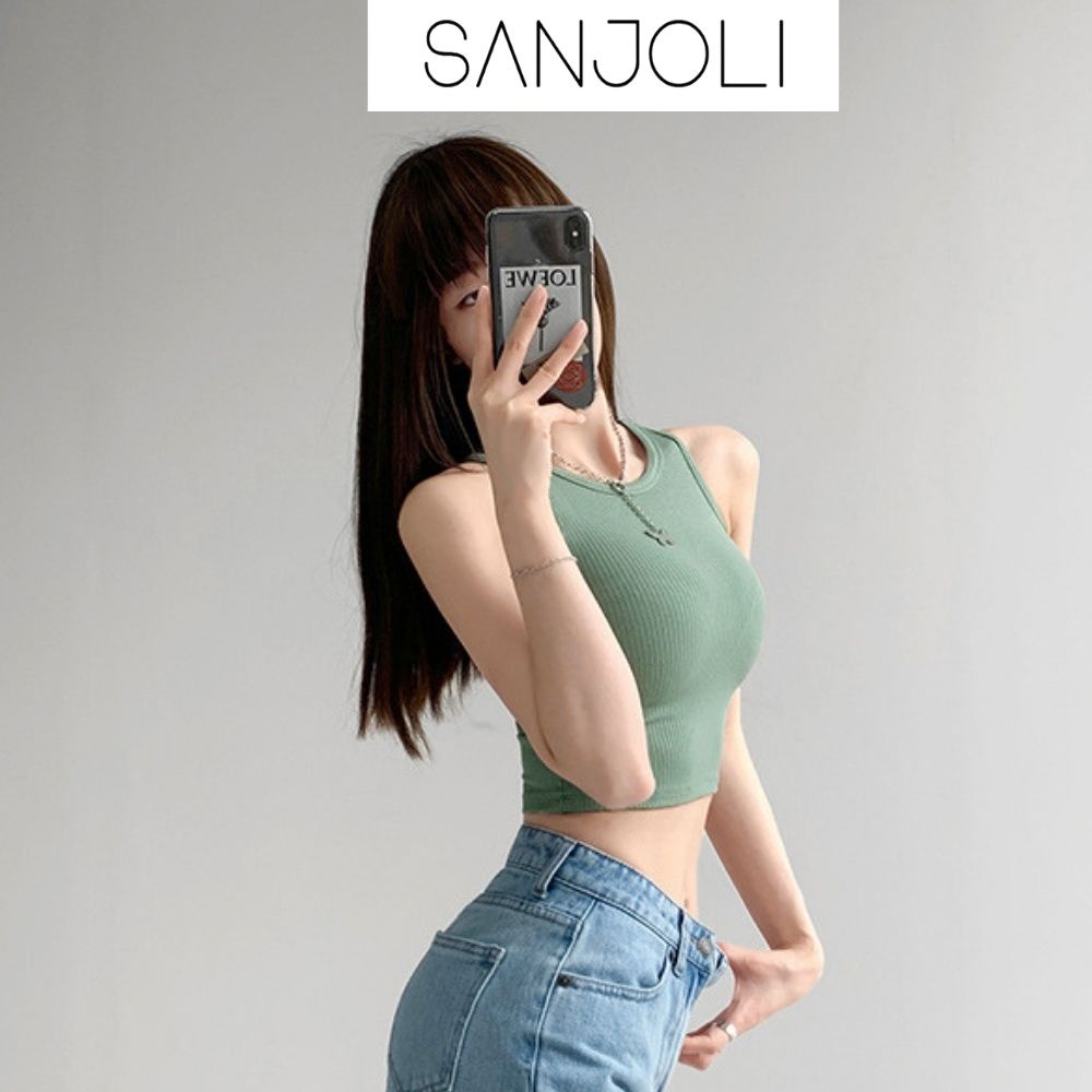 Áo Croptop Ba Lỗ SANJOLI AO008