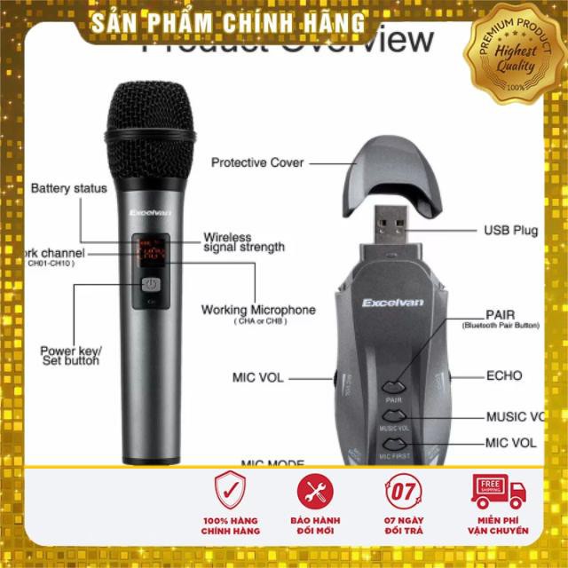 Micro Karaoke Không dây Excelvan K18V, 01 mic, VHF