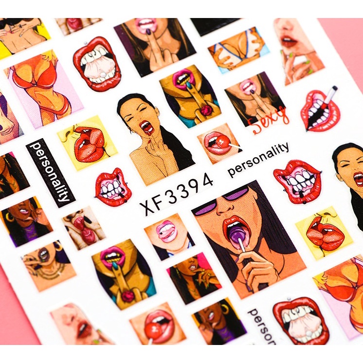 Sticker 3D Sexy Phong Cách Âu Mỹ - Hình dán móng tay