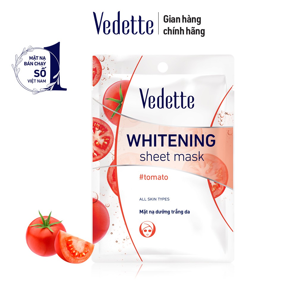 Mặt nạ giấy trắng da Vedette Whitening Sheet Mask 22ml