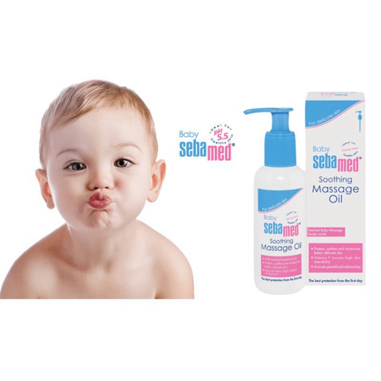 [CHÍNH HÃNG] Sebamed Dầu Massage pH5.5 Cho Trẻ Em Baby Soomthing Massage Oil 150ml