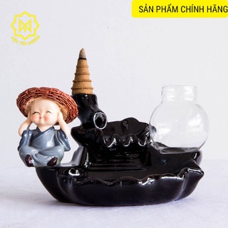 Thác khói trầm hương chú tiểu cạnh thác nước - tặng 2 nụ trầm - khói chảy ngược