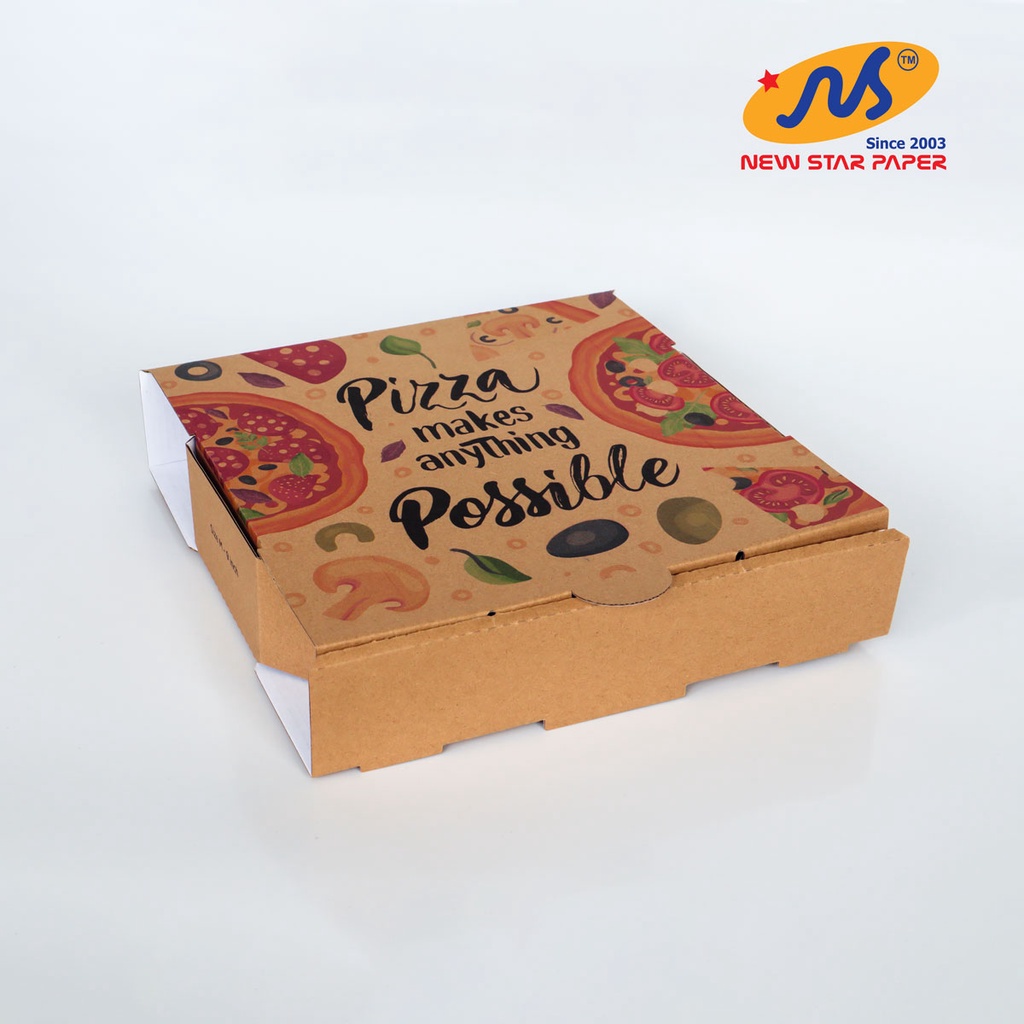 Size M - 25x25x5cm - Bó 10 hộp giấy pizza