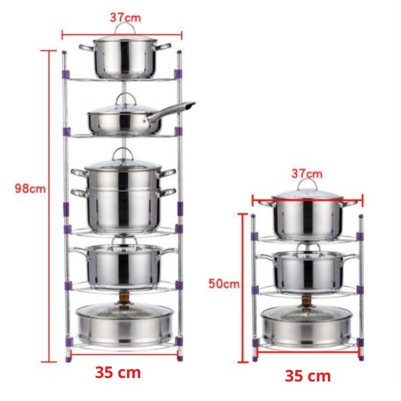 Kệ nhà bếp Giá inox để xoong nồi đa năng siêu chịu lực không han gỉ