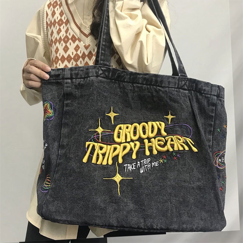 Túi Xách Tote Vải denim Cỡ Lớn Thời Trang Nữ