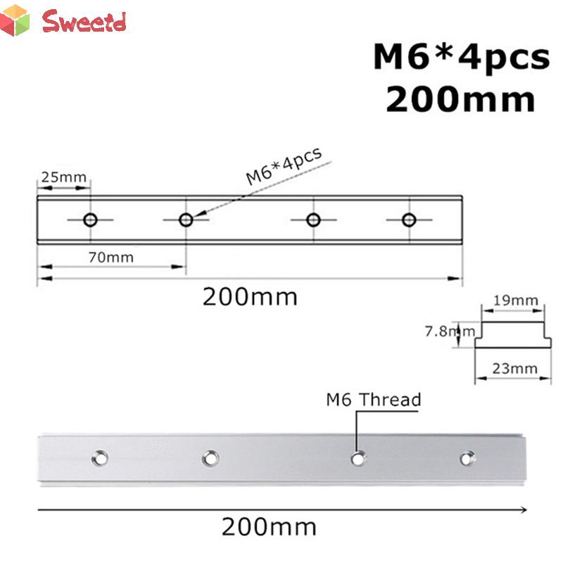 Dụng Cụ Định Vị Đường Ray Trượt Hình Chữ T 200mm M6 / M8 Cho Chế Tác Gỗ