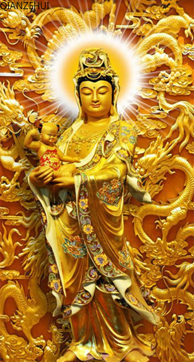 Bộ Tranh Đính Đá Tự Làm Hình Phật Giáo Độc Đáo