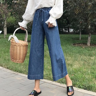 FREESHIP ĐƠN 99K_ Quần jean ống rộng lưng thun độc đáo dễ thương cho nữ