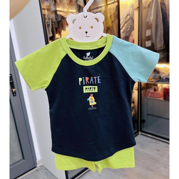 Bộ cộc tay Lullaby chất cotton cao cấp in hình ngộ nghĩnh bé trai bé gái