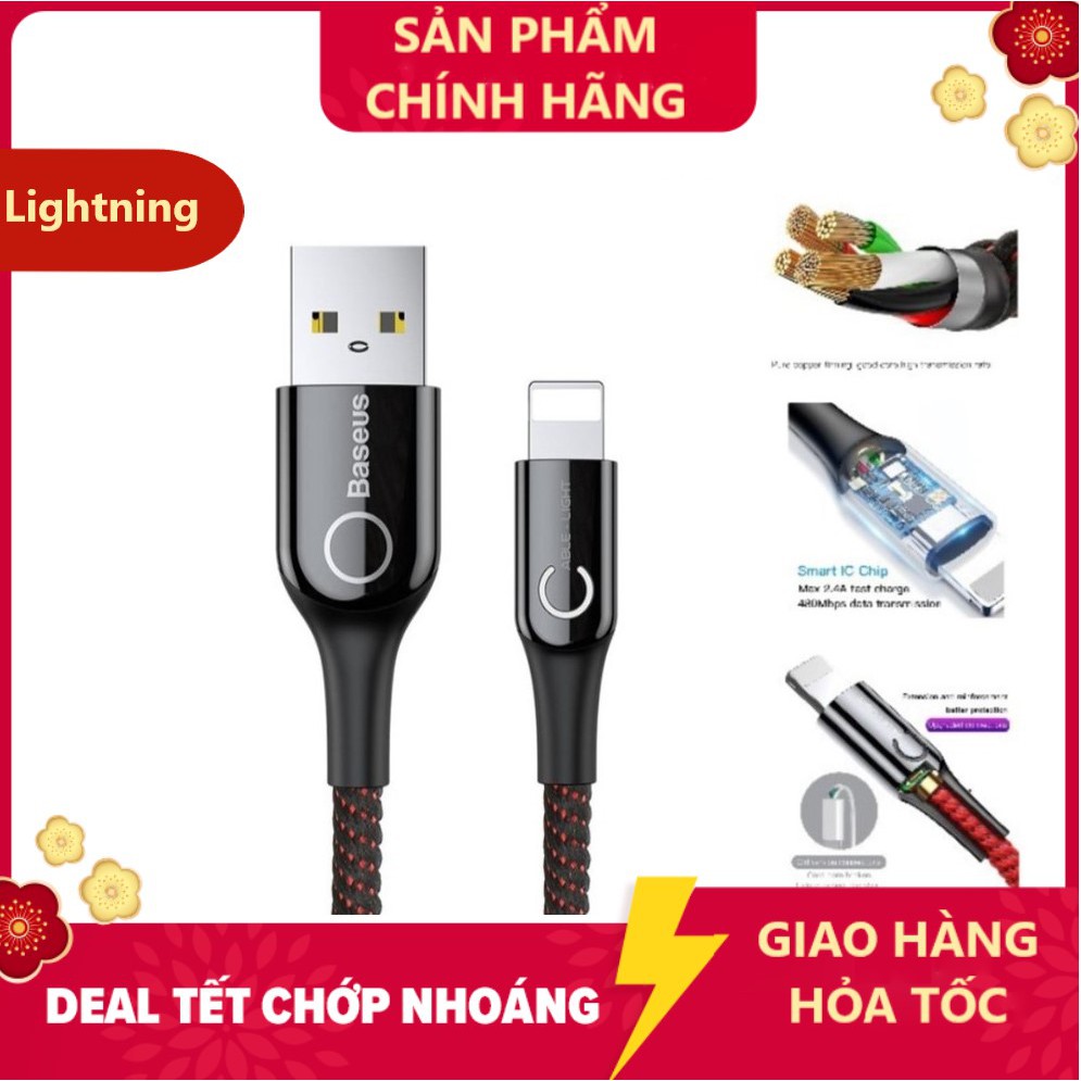 Cáp sạc tự ngắt  Baseus lightning USB 2.4A sạc /  truyền dữ liệu chất lượng cao cho iPhone XR XS Max / dây sạc tự ngắt