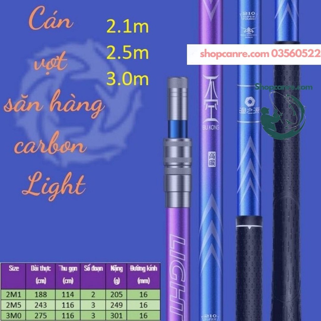 Cán vợt cacbon câu đài săn hàng Băng Ảnh