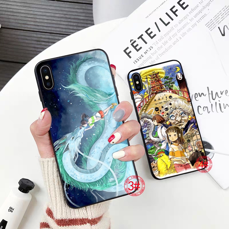 Ốp điện thoại in hình Totoro Spirited Away Ghibli cho iPhone 6 6S 7 8 Plus X XS XR 11 Pro Max