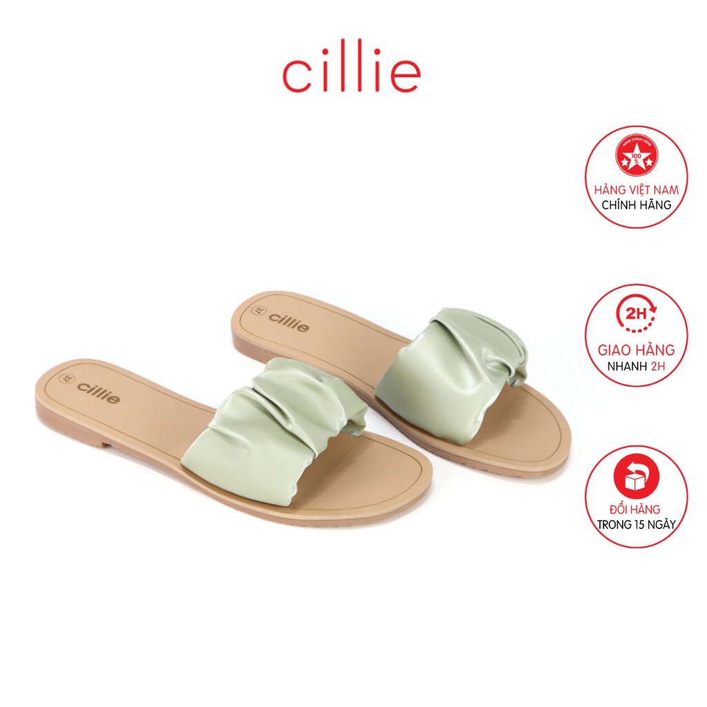 Dép nữ quai nhúng đế bệt cao cấp quai ngang dễ thương hottrend 2021 mang văn phòng đi chơi đi biển Cillie 2009