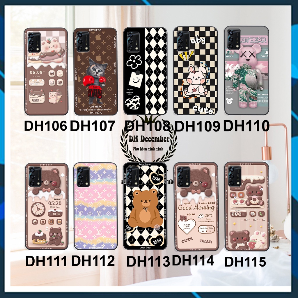 Ốp lưng Oppo A74 / A95 in hình 3D GẤU HỒNG-GẤU BE3R -XINH XẺO CỰC ĐẸP