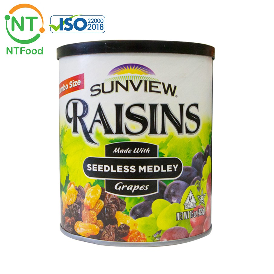 (Date T5/2023) Nho khô Mỹ thập cẩm không hạt Sunview Raisins Seedless Medley 425 gram - Nhất Tín Food