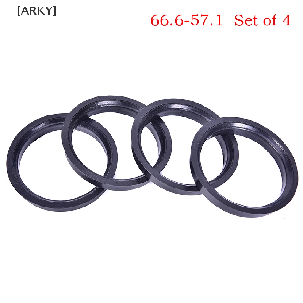 Set 4 Vòng Đệm Trung Tâm Bánh Xe Bằng Nhựa 66.6-57.1mm