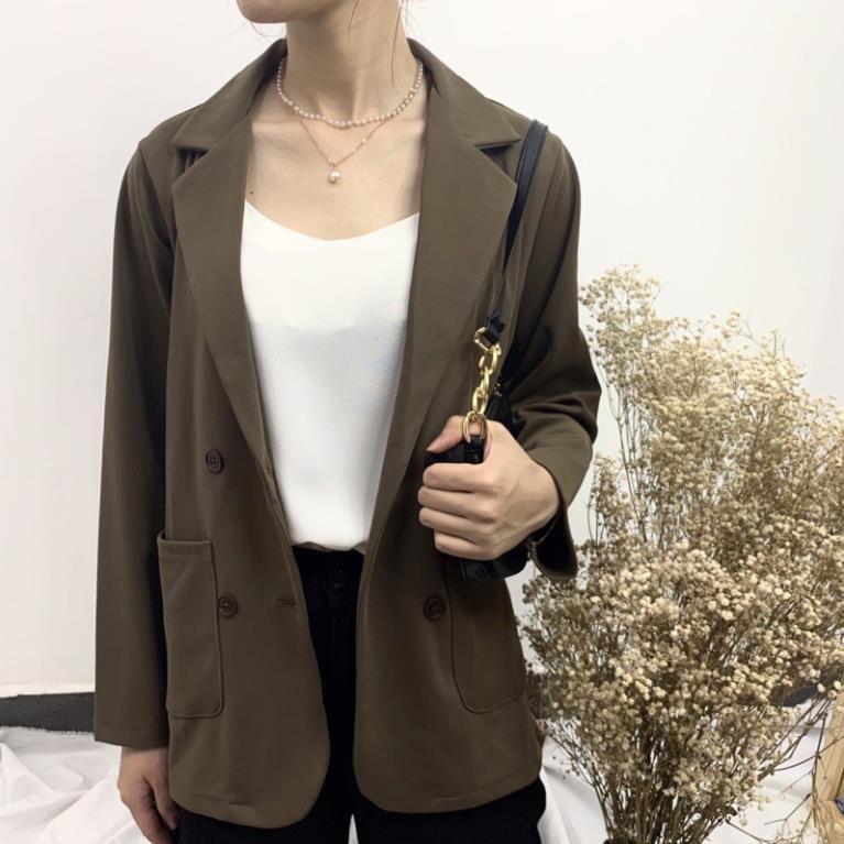 Áo blazer vải vintext 1 lớp đay dặn