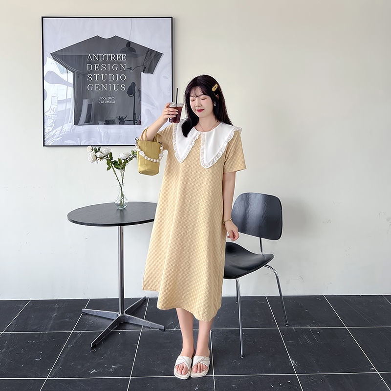 Vaky Xu Ng Đầm Thun Tay Ngắn Dáng Ôm Che Bụng Cỡ Lớn Thời Trang Mùa Hè Cho Nữ