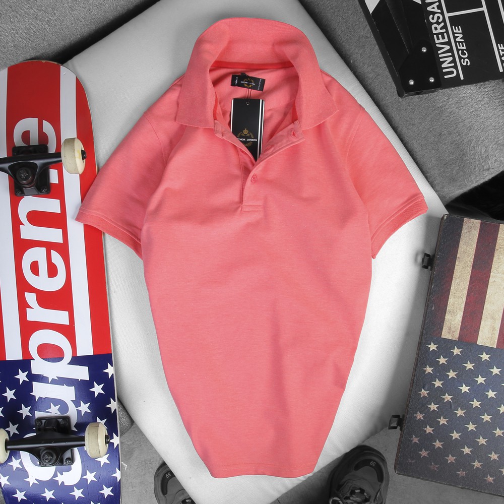 [Mã SKAMCLU7 giảm 10% Tối Đa 50K đơn 0Đ] [99K] Áo Polo Matthew 2 màu Cam - Hồng đỏ PLMT1 - Leo Vatino